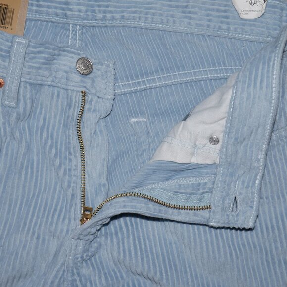 Levis 514 Men's Size 38x30 Corduroy Jeans Pants Sky Blue Vintage Wide Wale NWT - Picture 3 of 8